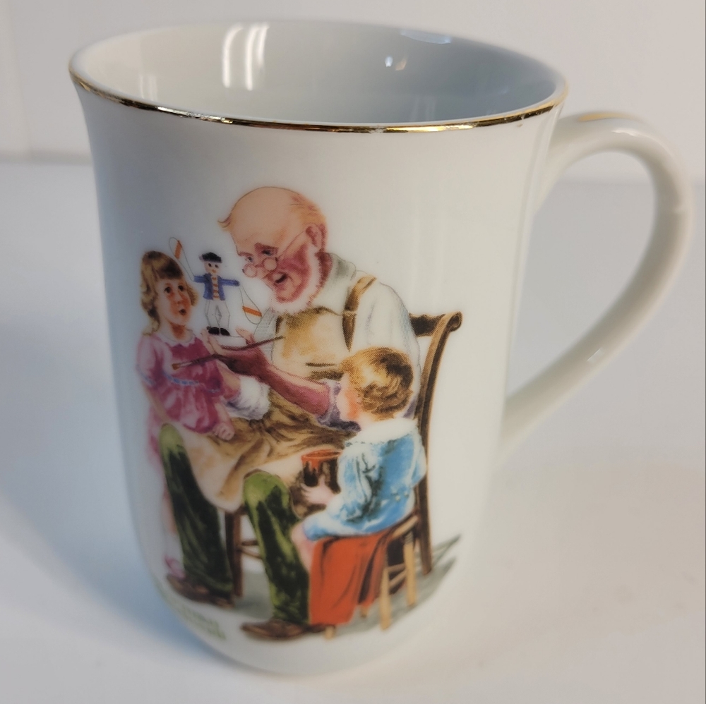 Norman Rockwell "The Toymaker" vintage mug
